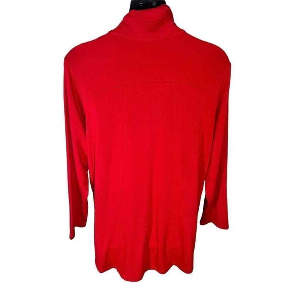 Susan Graver Weekend Red & Gold Long Sleeve Jacket Women’s Size 2X - Picture 4 of 6